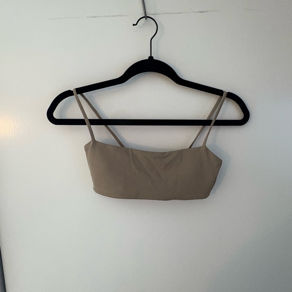 CSB Yoga Women's Tan Spaghetti Strap sports bra